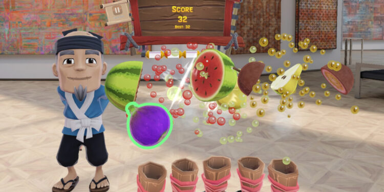 Apple Vision Pro Fruit Ninja